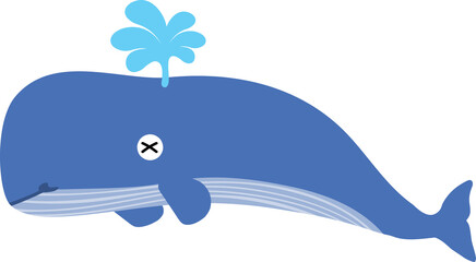 cute whale cartoon. sea animal