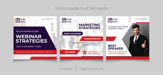 Marketing Collateral social media post template interconnected.