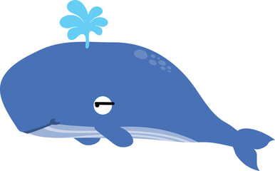 cute whale cartoon. sea animal