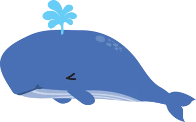 Tuinposter cute whale cartoon. sea animal © titima157