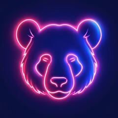 Vibrant Gradient Panda Logo With a Modern Neon Glow on a Dark Background
