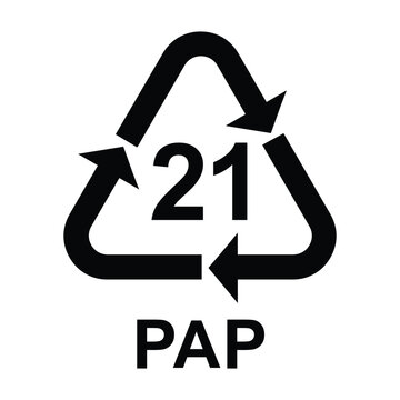 Paper recycling symbol PAP 21 other mixed paper , vector illustration
