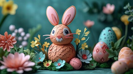 bunny inside easter easter wallpapers, painted eggs