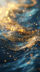 Waves of water, sparkle and gold.
