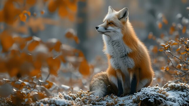 Red Fox in a winter setting
