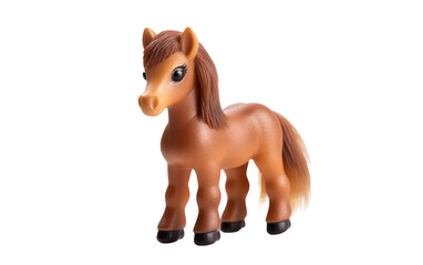 Small Brown Horse Model Collectible Isolated on a Transparent Background PNG.