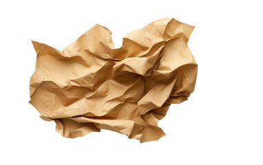 Crumpled Brown Paper A Textured Perspective Isolated on a Transparent Background PNG.