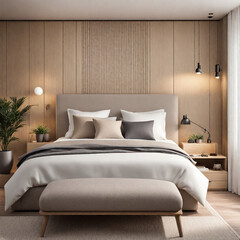 Fototapeta na wymiar Modern bedroom interior home design, elegant style