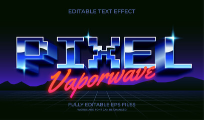 3d pixel vaporwave retro style editable text effect