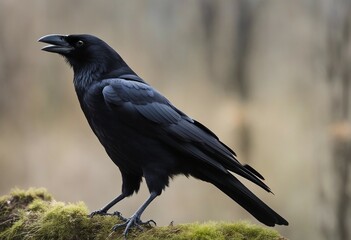 Fototapeta premium Carrion Crow Corvus corone isolated on a white