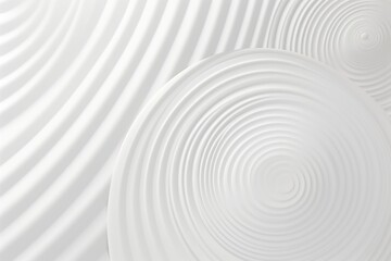 minimal white background with 3d circular pattern design