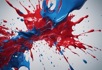 Photo red blue grunge brush strokes oil paint isolated on white background