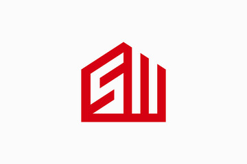 SW Home logo vector premium sign template