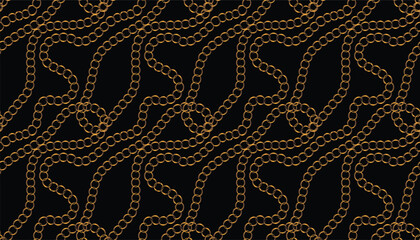 Seamless pattern. Gold chains.Vector illustration.