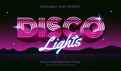 retro disco light 3d editable text effect