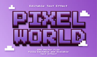 3d pixel world editable text effect