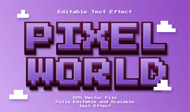 3d pixel world editable text effect