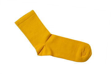 Fashionable yellow socks on a white background