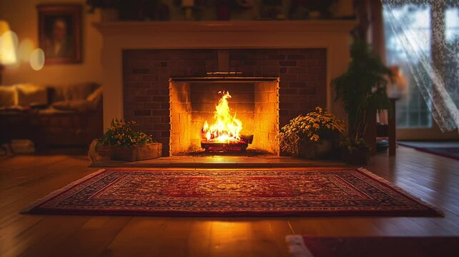 Living rooms designed with warmth and comfort offer a relaxing atmosphere with comfortable furnishings and ambient lighting, video repeat