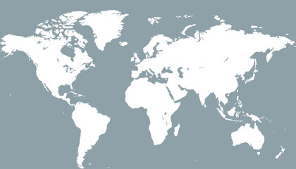 World map. Color modern vector map. Silhouette map.	