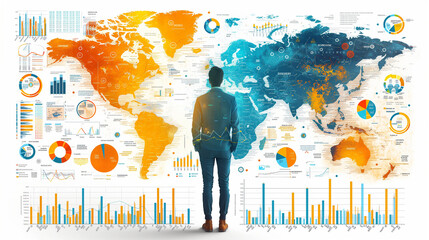 abstract background, Financial charts, information data statistics, diagrams, financial information, market charts, business data graphs, data visualization design white background, Ai generated image