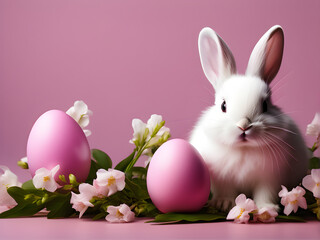 easter bunny with easter eggs