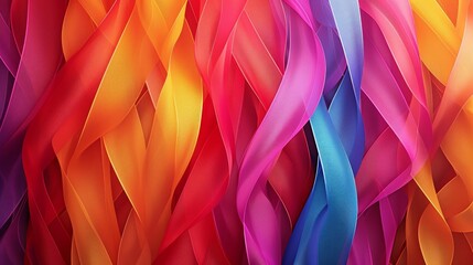 Bold, colorful ribbons crisscross the frame, adding a touch of festivity and sophistication - obrazy, fototapety, plakaty