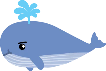 Stickers pour porte Baleine cute whale cartoon. sea animal 