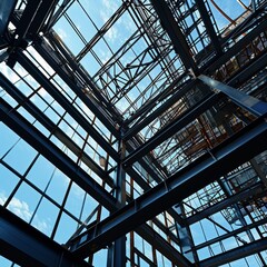 Steel Structure Construction in Architecture.