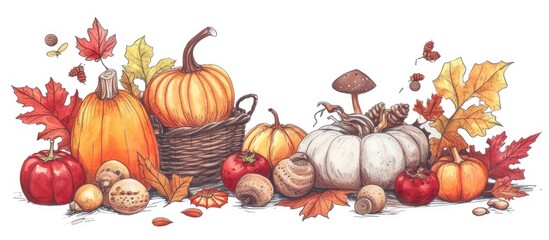 Seasonal items are featured in a game and coloring page for autumn.