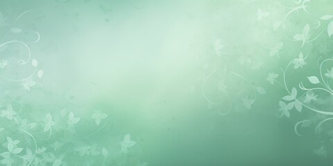 Fototapeta na wymiar palegreen soft pastel gradient modern background with a thin barely noticeable floral ornament