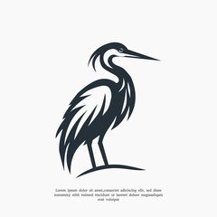 vector heron logo design template