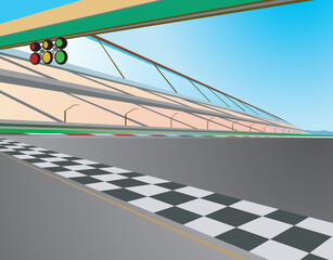 race track at day vector cartoon background