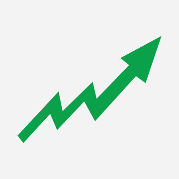 Growing business green arrow with bar chart, Profit arow Vector illustration . Business concept, growing chart. Concept of sales symbol icon with arrow moving up. Economic Arrow With Growing Trend.