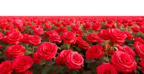 Rose Field Landscape Isolated on Transparent Background
