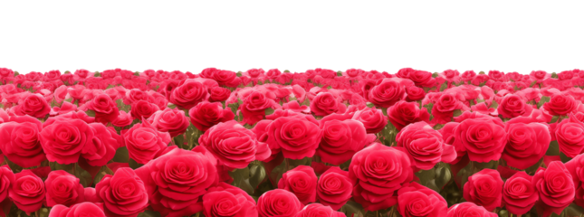 Rose Field Horizon Isolated on Transparent Background
