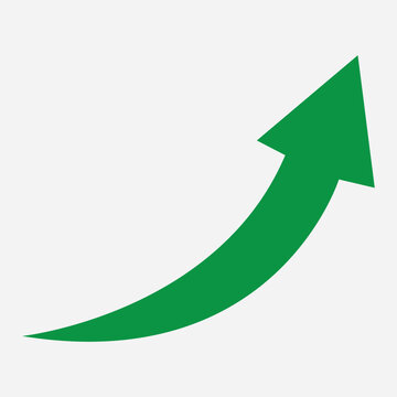 Growing business 3d green arrow on white. Profit arow Vector illustration.Business concept, growing chart. Concept of sales symbol icon with arrow moving up. Economic Arrow With Growing Trend, eps10