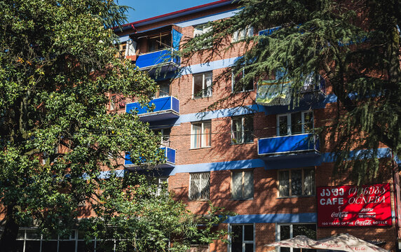 Zugdidi, Georgia - July 23, 2015: Residential building in Zugdidi city, Samegrelo province