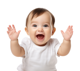 Happy Baby Cheering Isolated on Transparent Background
