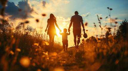 family in the sunset