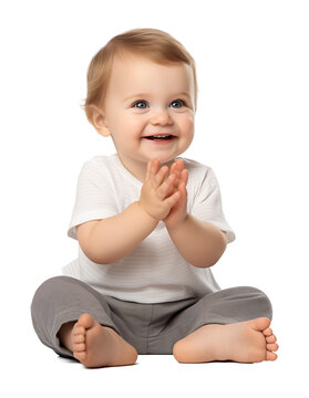 Excited Baby Isolated on Transparent Background
