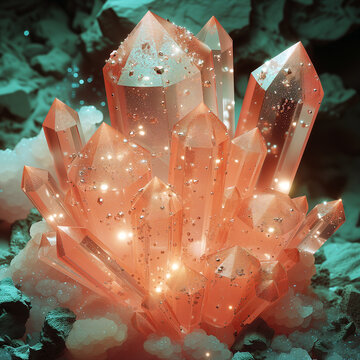 set of crystals of the gemstones