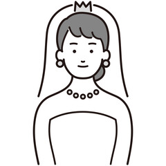 Obraz premium 花嫁の女性イラスト