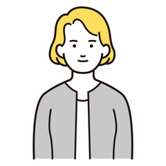 金髪の白人女性イラスト