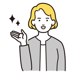 金髪の白人女性イラスト