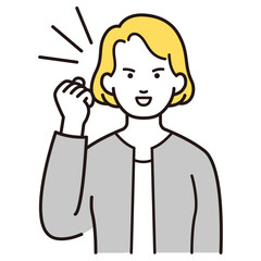 金髪の白人女性イラスト