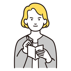 金髪の白人女性イラスト