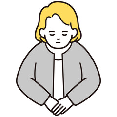 金髪の白人女性イラスト