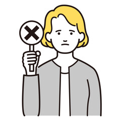 金髪の白人女性イラスト