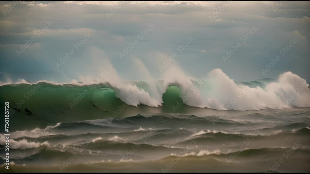 Wall mural Waves in the middle of the beach